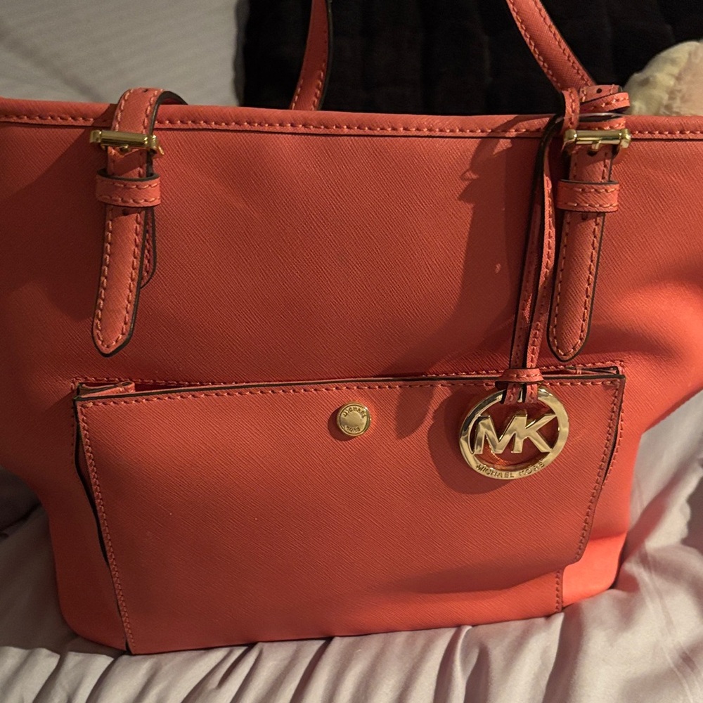 Michael Kors Vibrant Coral Tote